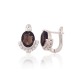 925 Sterling Silver Cubic Zirconia and Quartz Earrings “Ferro IX”