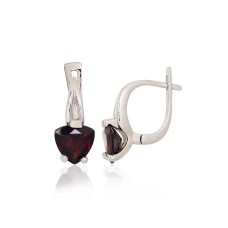 925 Sterling Silver Garnet Earrings “Temptation”