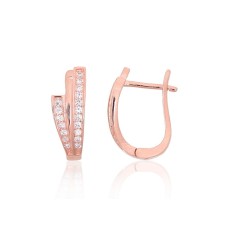 925 Sterling Silver Cubic Zirconia Earrings “Golden Charm”