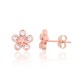 Children's Sterling Silver Cubic Zirconia Stud Earrings “Golden Flower VI”