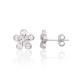 Children's Sterling Silver Cubic Zirconia Stud Earrings “Golden Flower VIII”