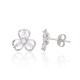 Children's Sterling Silver Cubic Zirconia Stud Earrings “Golden Flower VII”