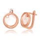 925 Sterling Silver Cubic Zirconia and Mother of Pearl Earrings “Moon Circle”