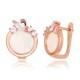 925 Sterling Silver Cubic Zirconia and Mother of Pearl Earrings “Galos XV”