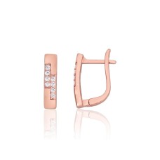 925 Sterling Silver Cubic Zirconia Earrings “Camille V”