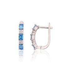 925 Sterling Silver Cubic Zirconia Earrings “Camellia V”