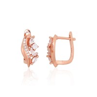 Серебряные серьги 925 пробы с цирконами «Каскад»