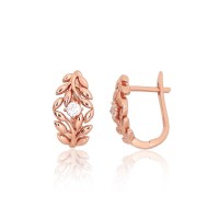 925 Sterling Silver Cubic Zirconia Earrings “Golden Blossom IV”