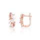 Серебряные серьги 925 пробы с цирконами «Золотая Симметрия»