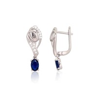 925 Sterling Silver Cubic Zirconia Earrings “Midnight Dew”