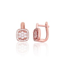 Серебряные серьги 925 пробы с цирконами «Каменный Цветок VI»