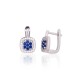 925 Sterling Silver Cubic Zirconia Earrings “Stone Flower III”