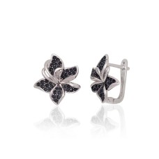 925 Sterling Silver Cubic Zirconia Earrings “Frost Petal”