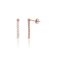 Sterling Silver Cubic Zirconia Stud Earrings “Crystal Path II”