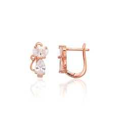 Children's 925 Sterling Silver Cubic Zirconia Earrings “Cat V”