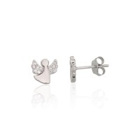 Children's Sterling Silver Cubic Zirconia Stud Earrings “Angels II”