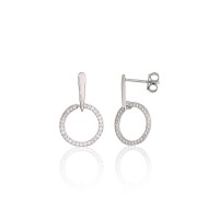 Sterling Silver Cubic Zirconia Stud Earrings “Venus Ring II”