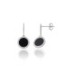 925 Sterling Silver Cubic Zirconia and Onyx Earrings “Midnight Medallion II”