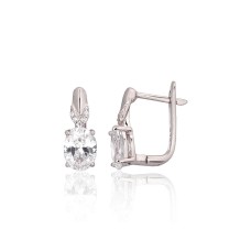 925 Sterling Silver Cubic Zirconia Earrings “Silver Mist”