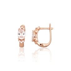 925 Sterling Silver Cubic Zirconia Earrings “Golden Mirage II”