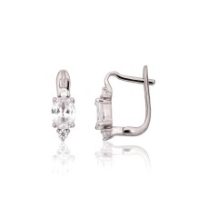 925 Sterling Silver Cubic Zirconia Earrings “Silver Mist III”