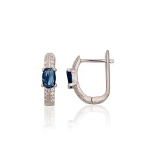 925 Sterling Silver Cubic Zirconia Earrings “Midnight Eclipse II”