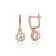 925 Sterling Silver Cubic Zirconia Earrings “Golden Blossom”