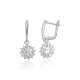925 Sterling Silver Cubic Zirconia Earrings “Stone Flower VIII”