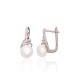 925 Sterling Silver Cubic Zirconia and Pearl Earrings “Fabiola V”