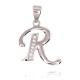 Sterling Silver Cubic Zirconia Letter Pendant “R II”
