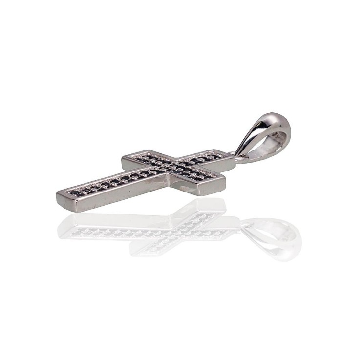 Sterling Silver Cubic Zirconia Cross Pendant “Cathedral Light IX”