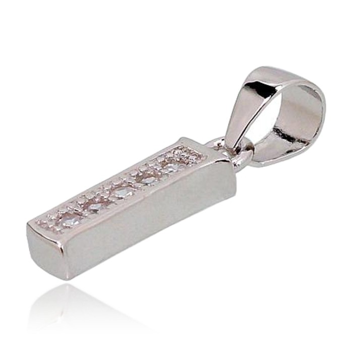 Sterling Silver Cubic Zirconia Letter Pendant “I”