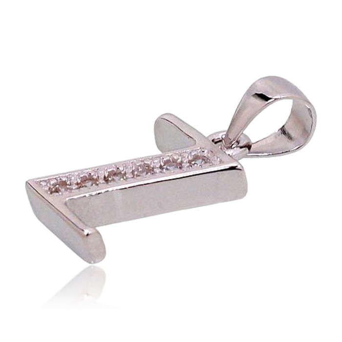 Sterling Silver Cubic Zirconia Letter Pendant “Z”