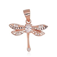 Серебряный кулон с цирконами «Стрекоза II»