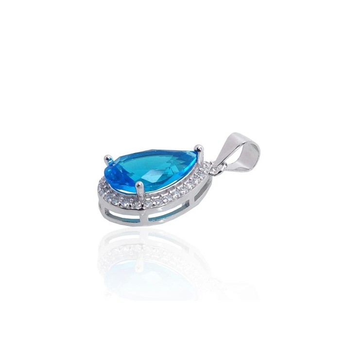 Sterling Silver Cubic Zirconia Pendant “Moon Tear”