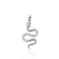 Sterling Silver Cubic Zirconia Pendant “Snake II”