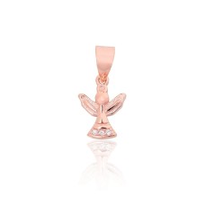 Детский серебряный кулон с цирконами «Ангелочек IV»
