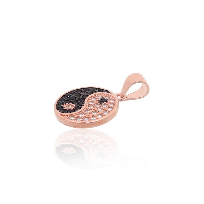 Sterling Silver Cubic Zirconia Pendant “Yin and Yang III”