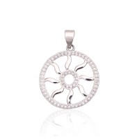 Sterling Silver Cubic Zirconia Pendant “Sun IV”