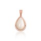 Sterling Silver Cubic Zirconia and Mother of Pearl Pendant “Tears of the Moon II”