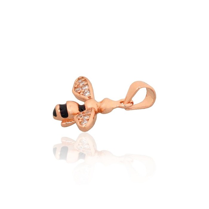 Sterling Silver Cubic Zirconia and Enamel Pendant “Pchelka II”