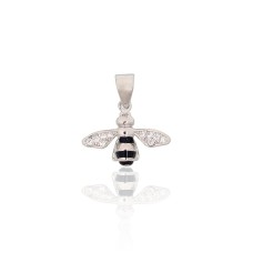 Hõberipats tsirkoonide ja emailiga „Pchelka“