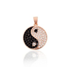 Hõberipats tsirkoonidega „Yin Yang“