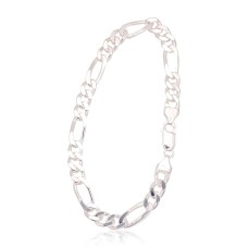 Italian 925 Sterling Silver Chain Bracelet “Figaro VI”