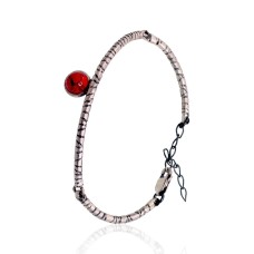 Серебряный браслет с кораллом «Коралловый Ритм»