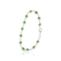 Sterling Silver Cubic Zirconia Bracelet “Emerald Radiance”