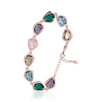 Sterling Silver Cubic Zirconia Bracelet “Rainbow Drops IV”