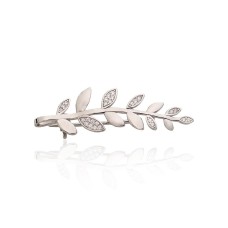 Sterling Silver Cubic Zirconia Brooch “Olive Branch”