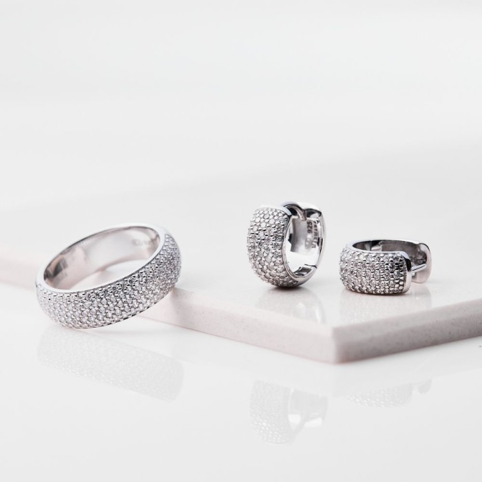 Серебряные серьги 925 пробы с цирконами «Роксана VI»