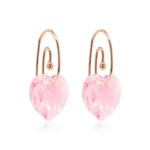 Hõbedased kõrvarõngad „Juliet (Light Rose)“ Swarovski® kristallidega